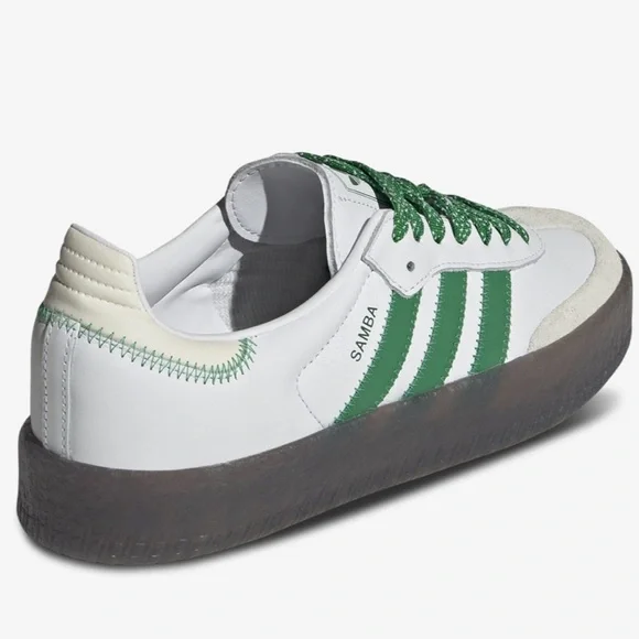 adidas Samba White and Green Sneakers - Picture 6 of 7